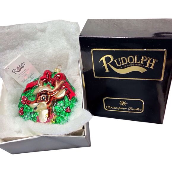 Christopher Radko 1999 Rudolph The Red Nosed Reindeer Ornament Christmas In Box - Picture 5 of 10